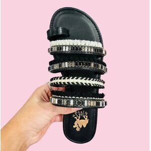 Camel Threads Boho Sandals in Jet Black